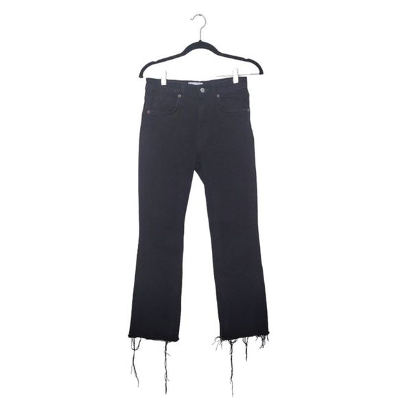 Zara Denim - Zara Black Raw Hem Straight Leg Jeans